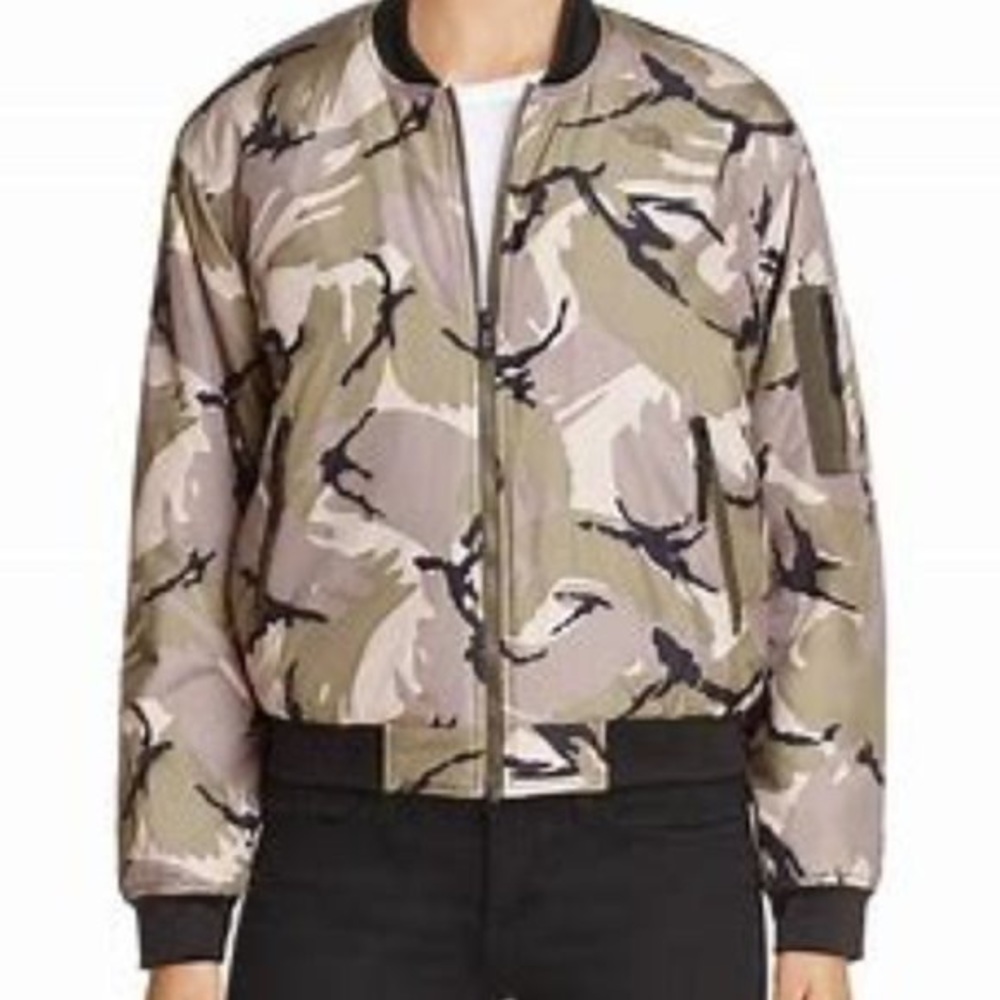 NORTH FACE Women's Barstol Bomber Jacket Size Medium Green Camo